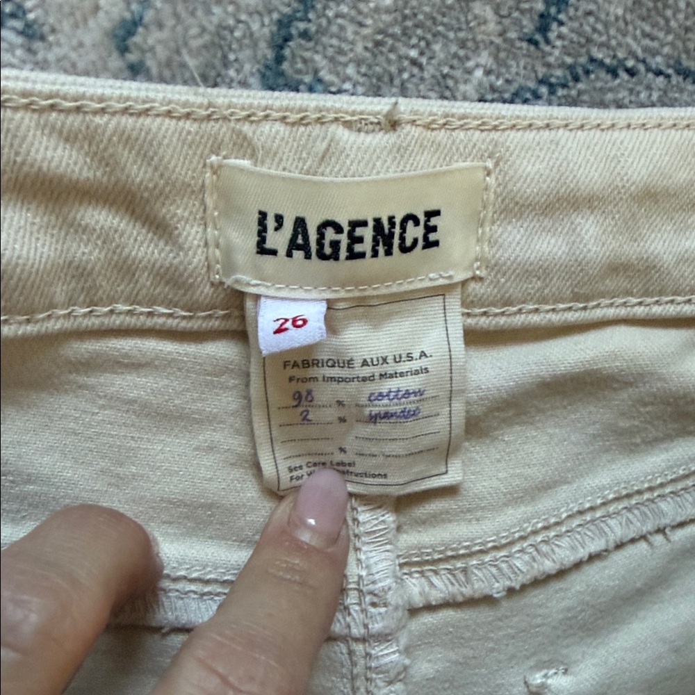 L'AGENCE Women's Cream Skinny Jeans